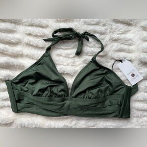 NWT Shade & Shore Dark Green Bikini Top